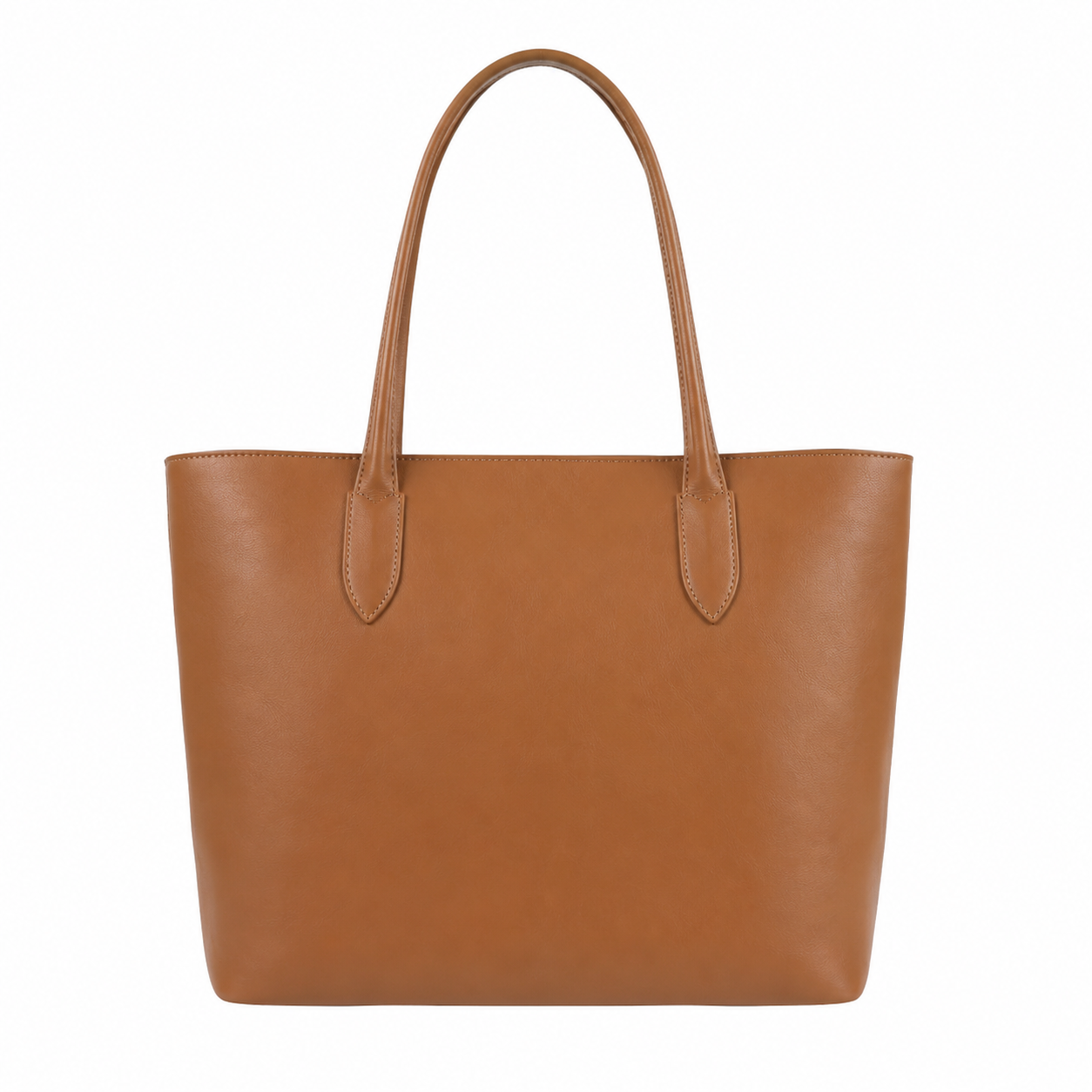 Vabura Tan Faux Leather Tote Bag