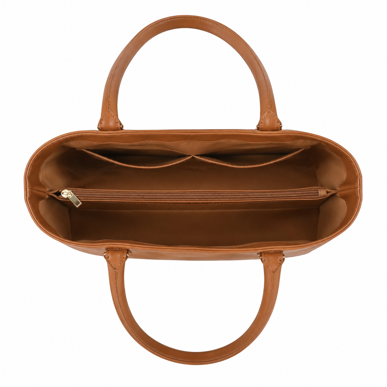 Vabura Tan Faux Leather Tote Bag
