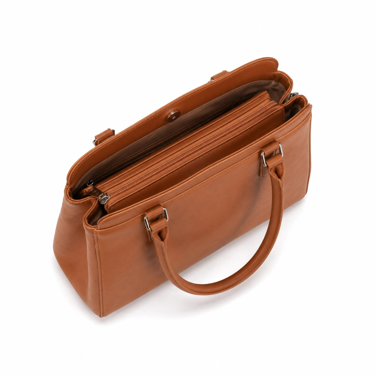 vabura Tan Structured Handbag for Women