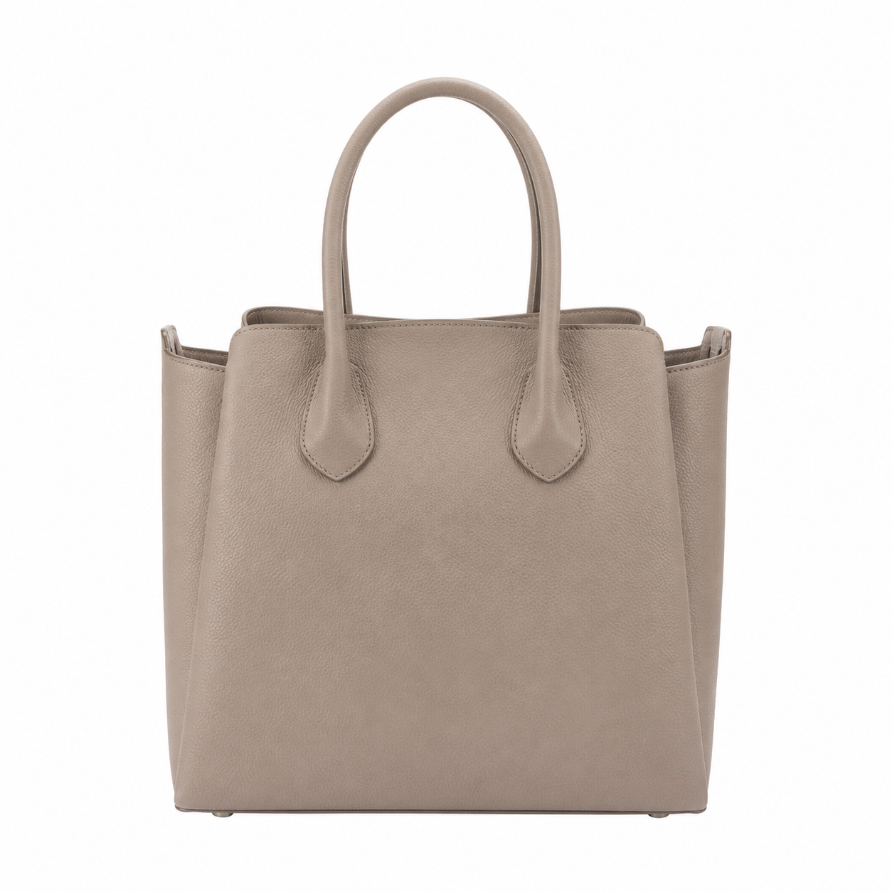 vabura Taupe Faux Leather Structured Tote Handbag for Women