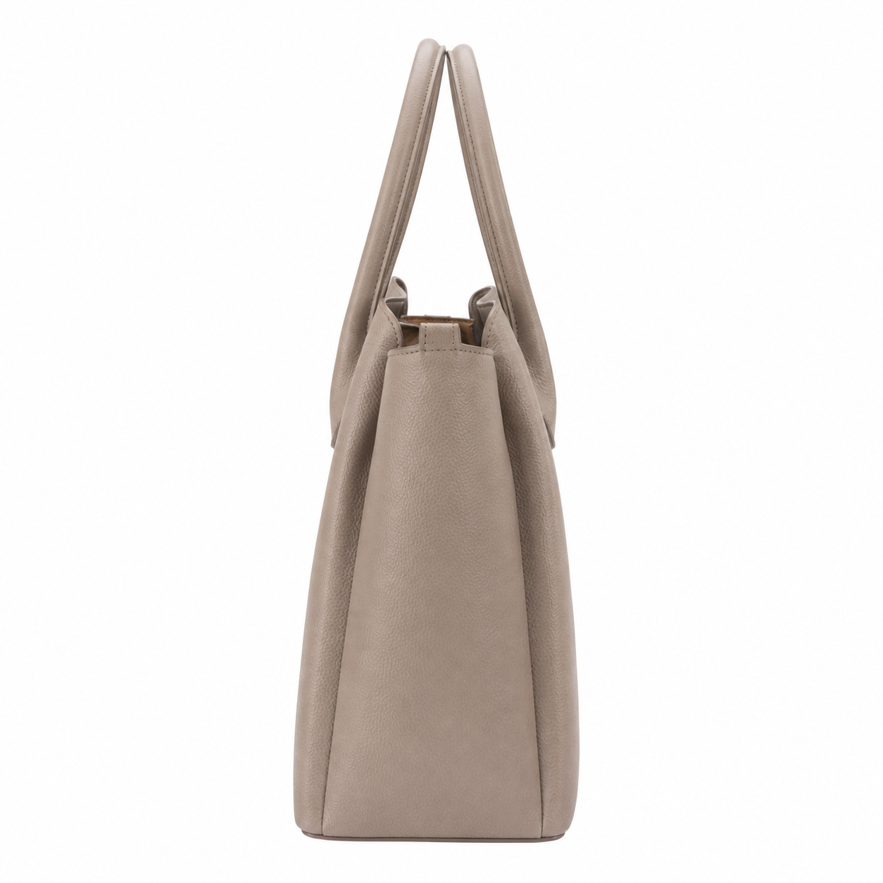 vabura Taupe Faux Leather Structured Tote Handbag for Women