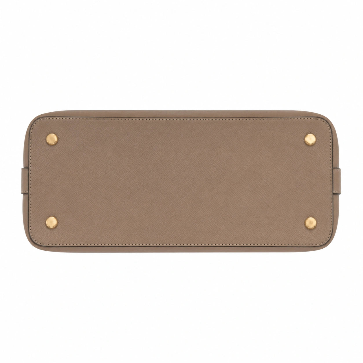 vabura Taupe Structured Handbag with Dual Handles