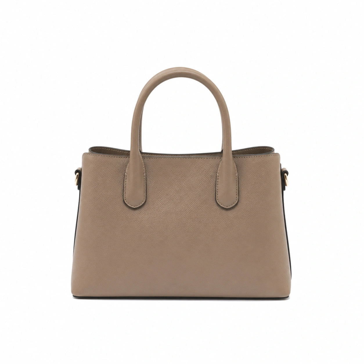 vabura Taupe Structured Handbag with Dual Handles